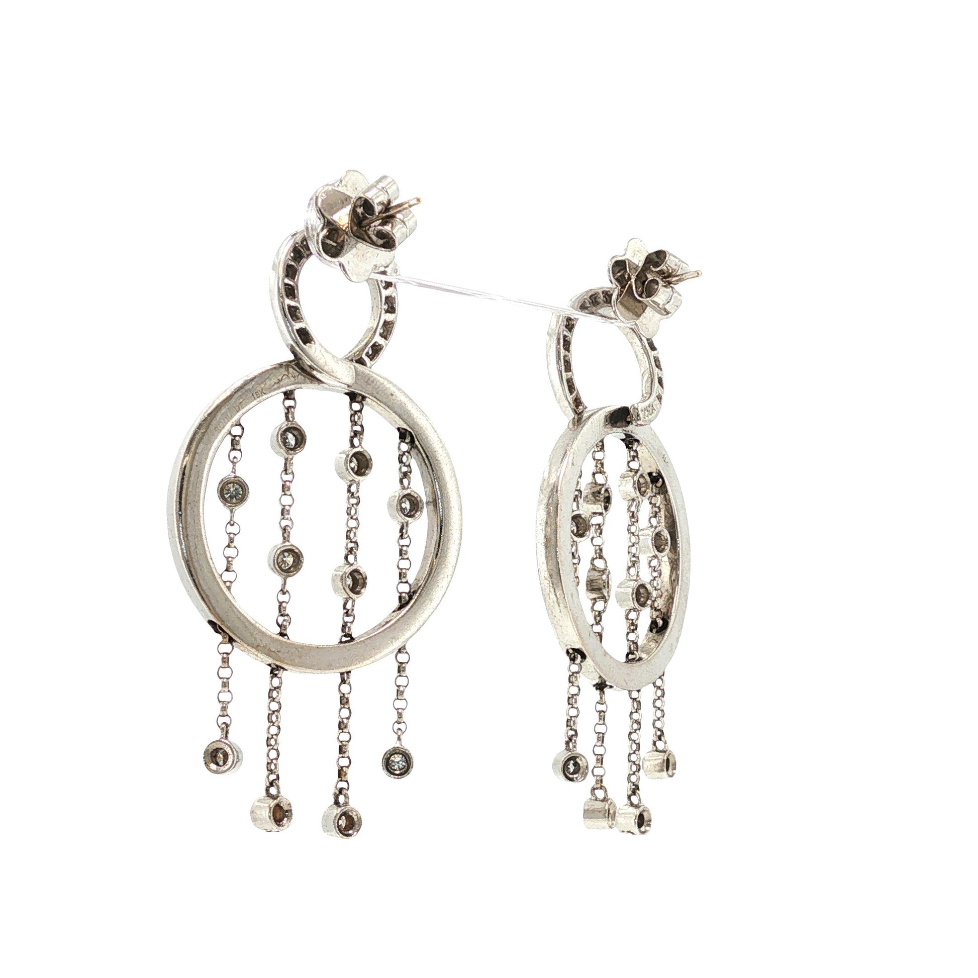 Sonia B. 18K White Gold Diamond Chandelier Earrings