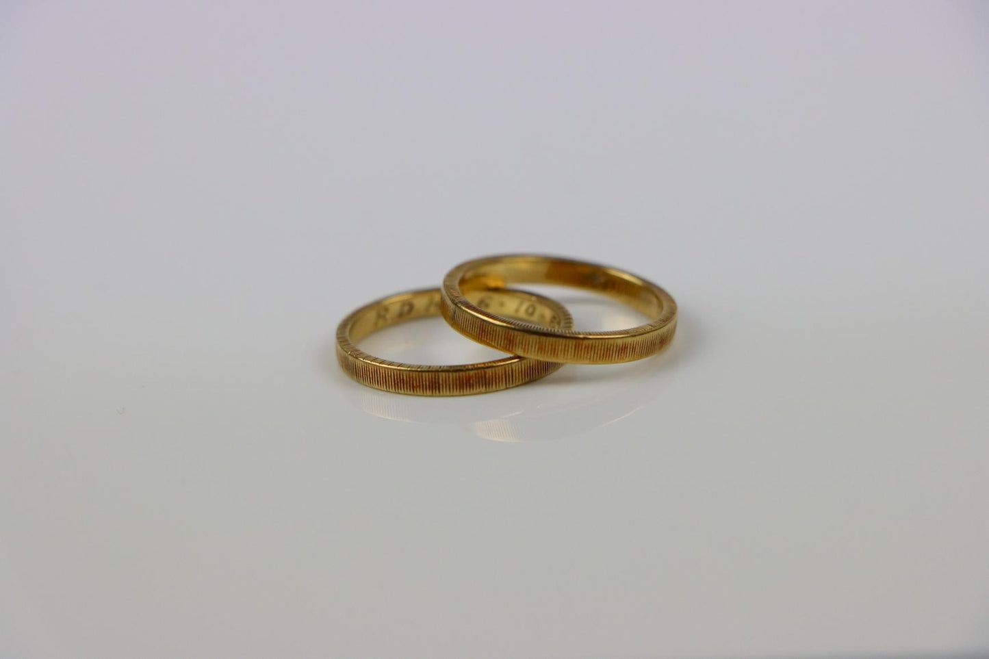 Vintage Mario Buccellati 18K Gold Band  Ring Pair