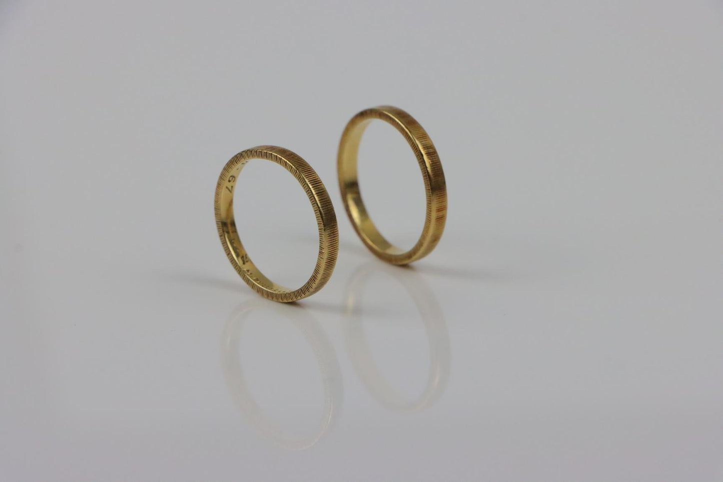 Vintage Mario Buccellati 18K Gold Band  Ring Pair