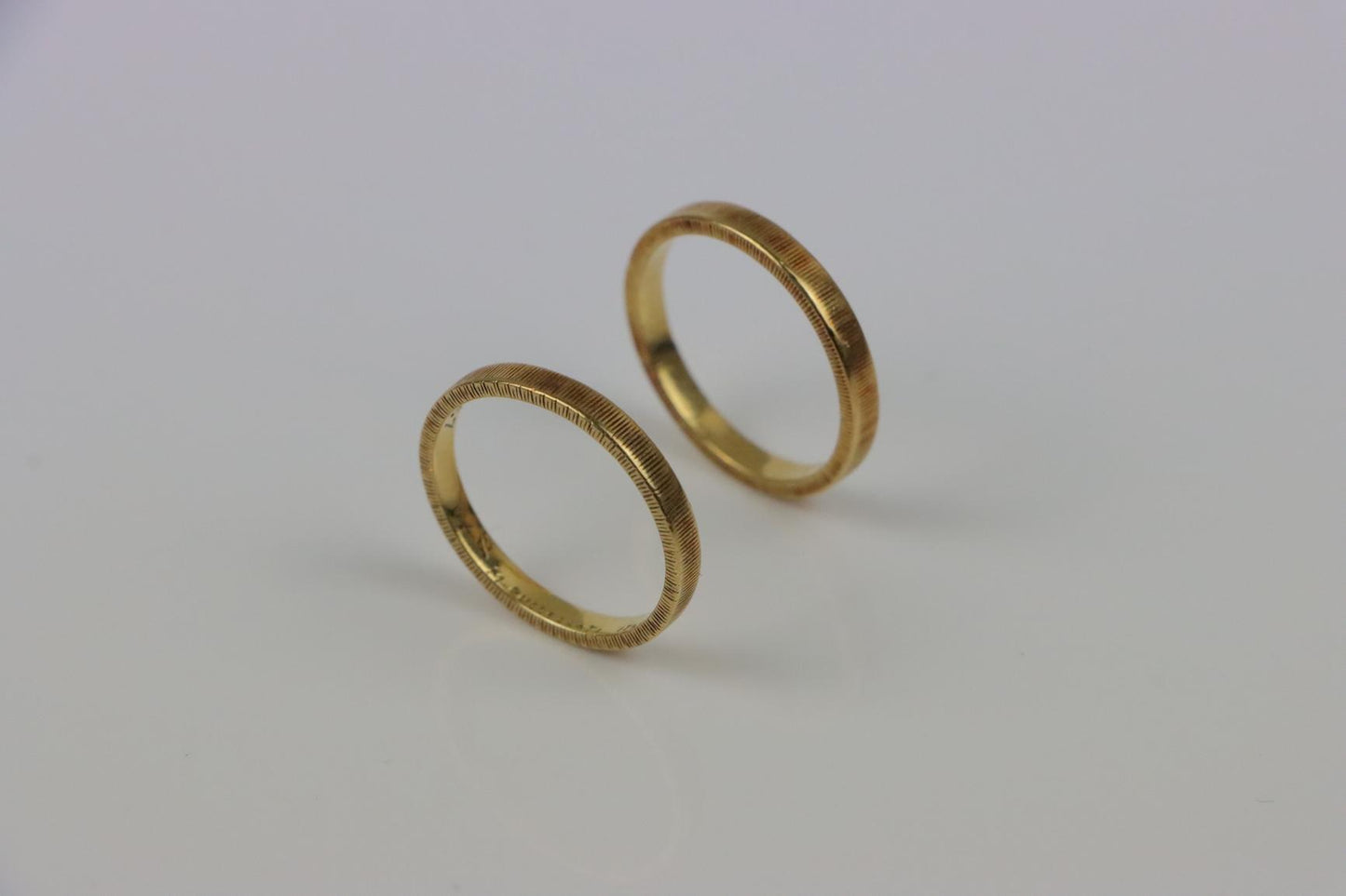 Vintage Mario Buccellati 18K Gold Band  Ring Pair