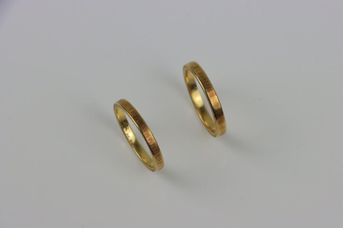 Vintage Mario Buccellati 18K Gold Band  Ring Pair