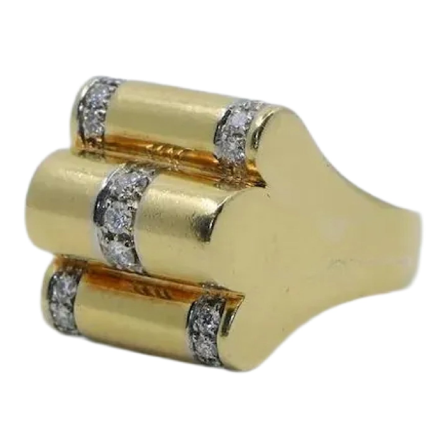 Van Cleef & Arpels Modernist Vintage 18K Gold Diamond Ring