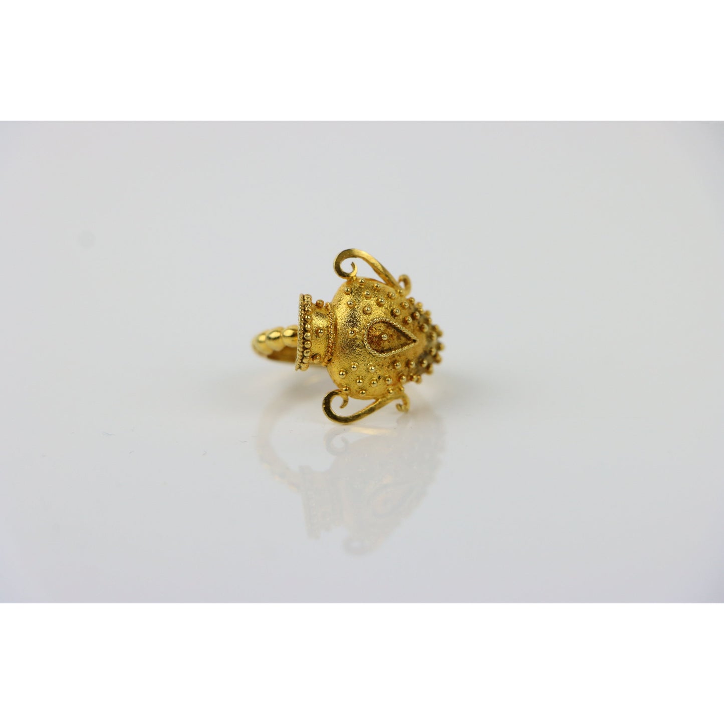 18K Gold Greek Amphora Vase Ring