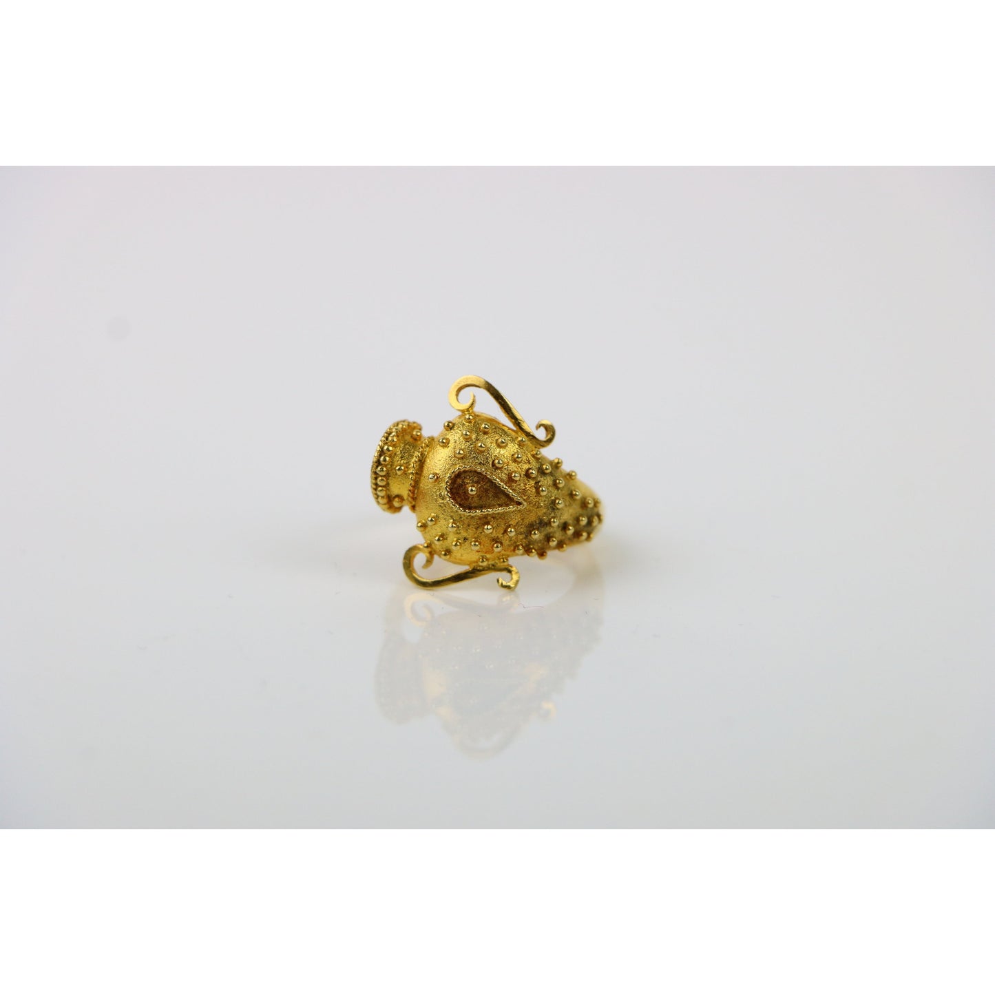 18K Gold Greek Amphora Vase Ring