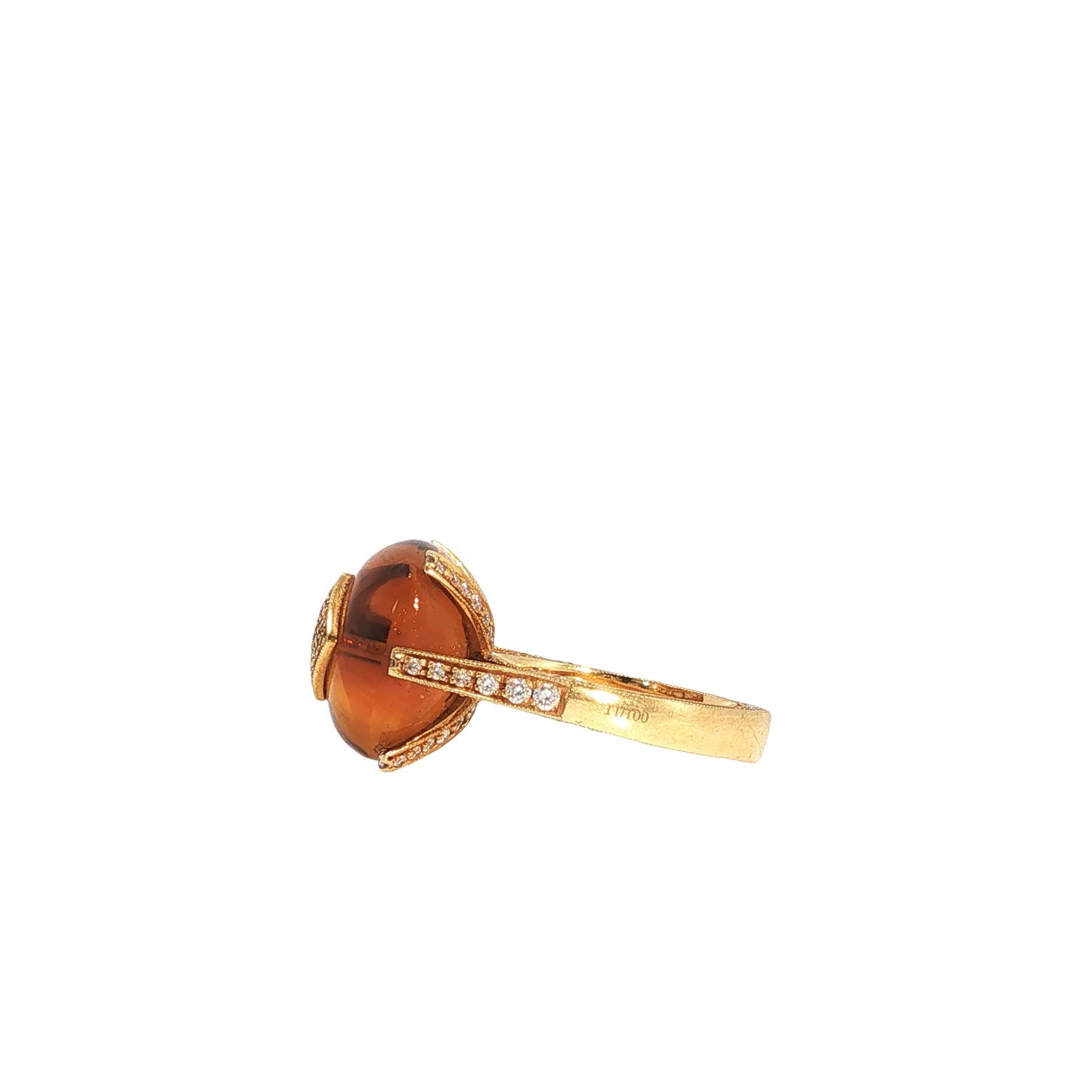 IO SI 18K Gold Diamond Citrine Cocktail Ring