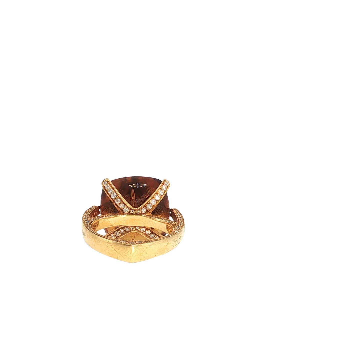 IO SI 18K Gold Diamond Citrine Cocktail Ring