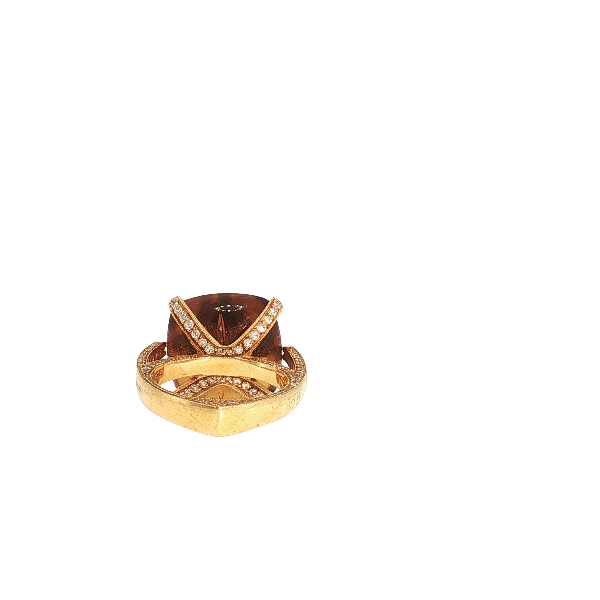 IO SI 18K Gold Diamond Citrine Cocktail Ring