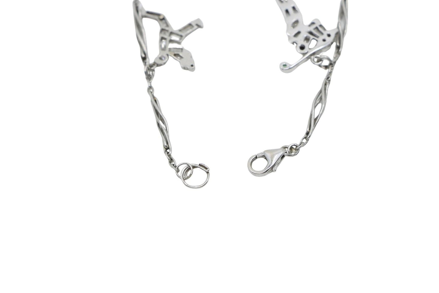 Art Deco Platinum Ruby Diamond Charm Bracelet