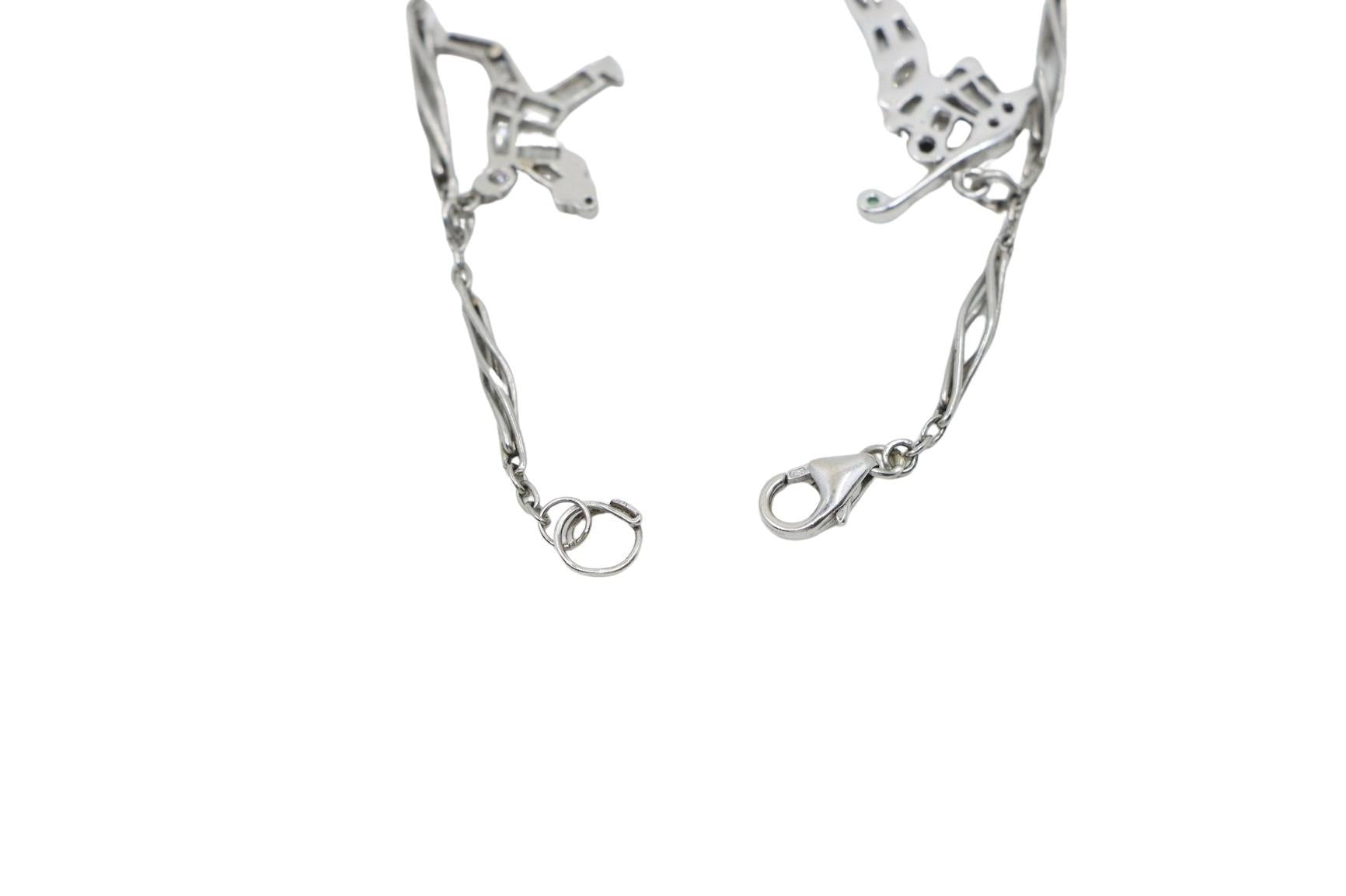 Art Deco Platinum Ruby Diamond Charm Bracelet