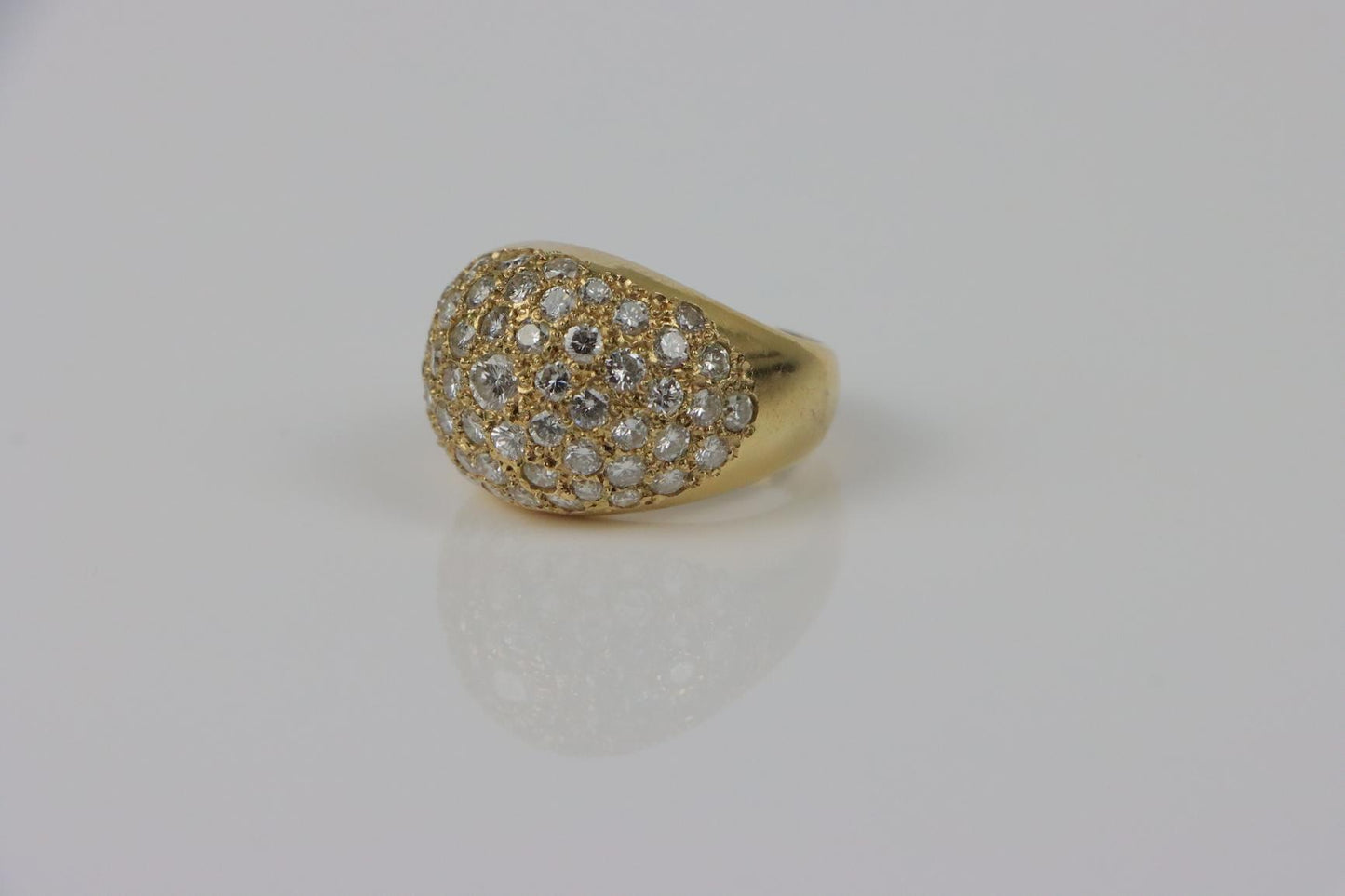 Vintage 14K Gold Diamond Bombe Ring