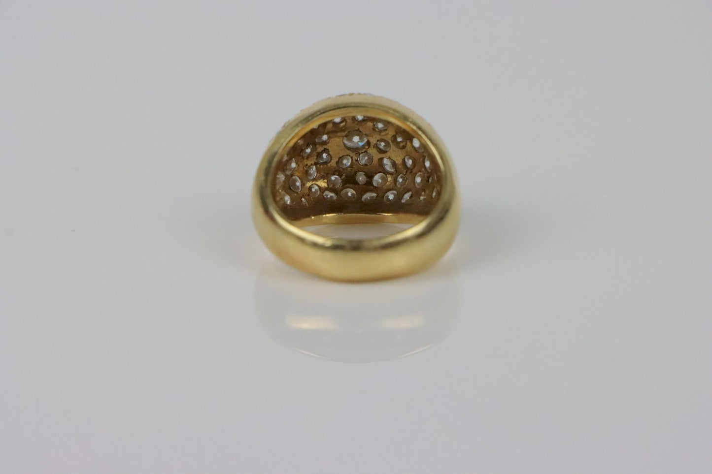 Vintage 14K Gold Diamond Bombe Ring