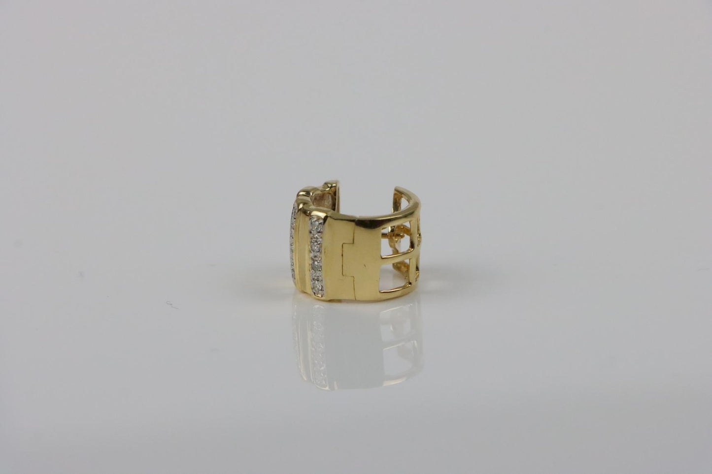 Vintage 14K Gold Diamond Huggie Earrings