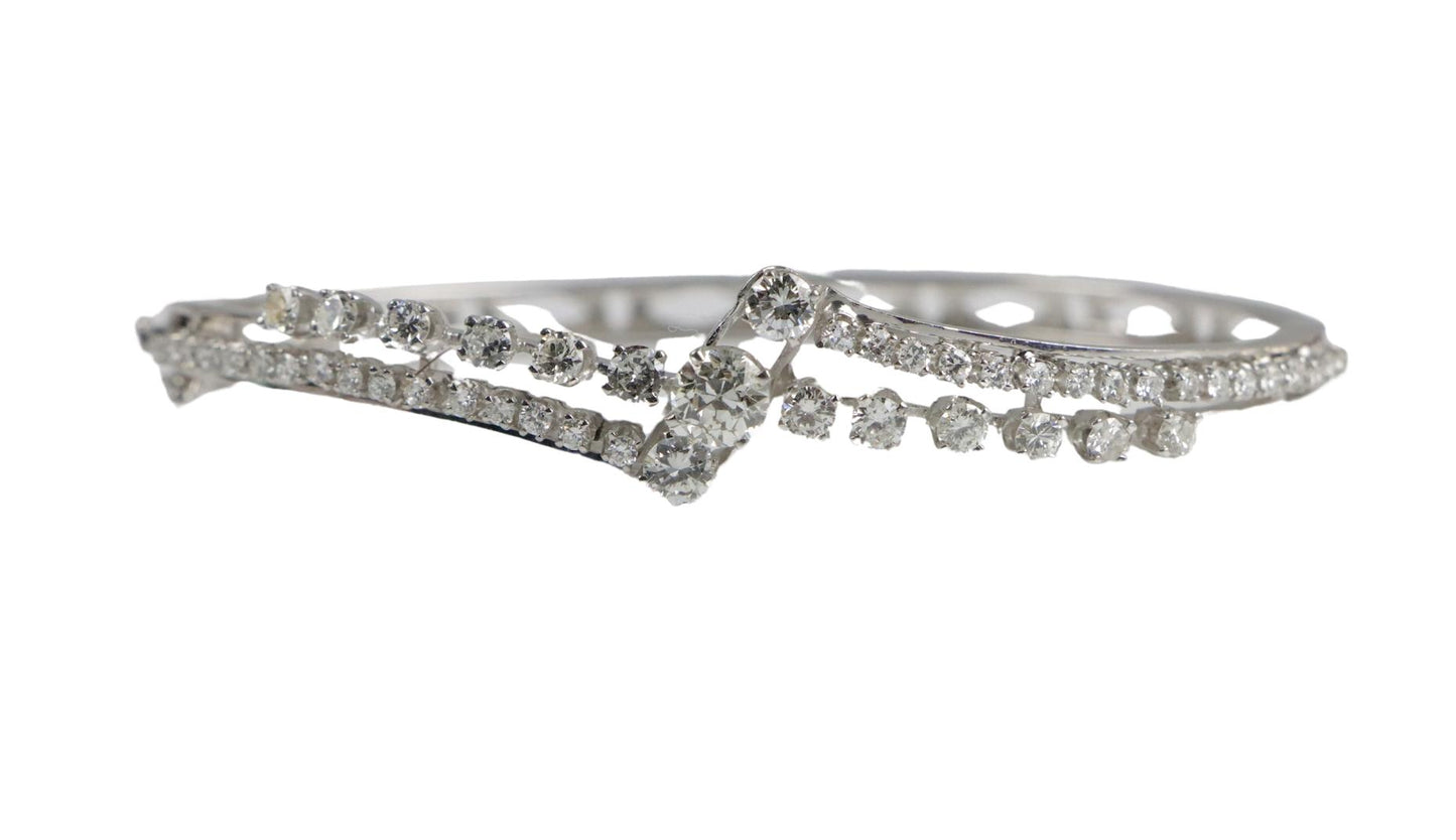 Vintage 14K White Gold Diamond Bracelet