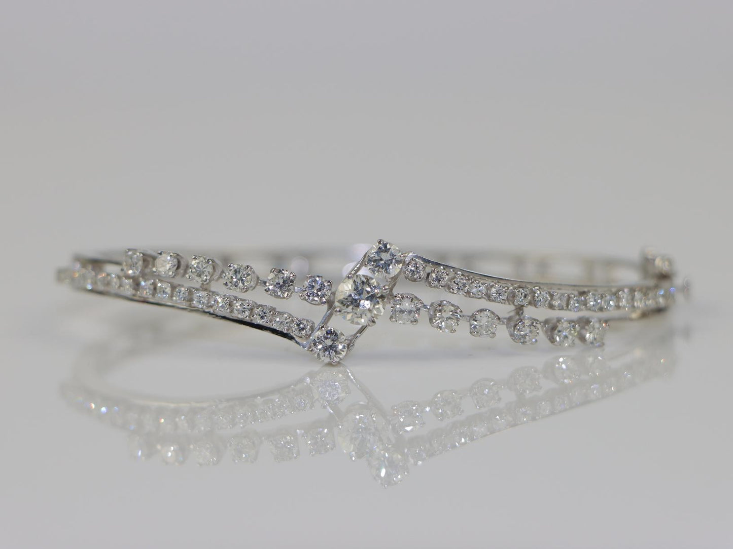 Vintage 14K White Gold Diamond Bracelet