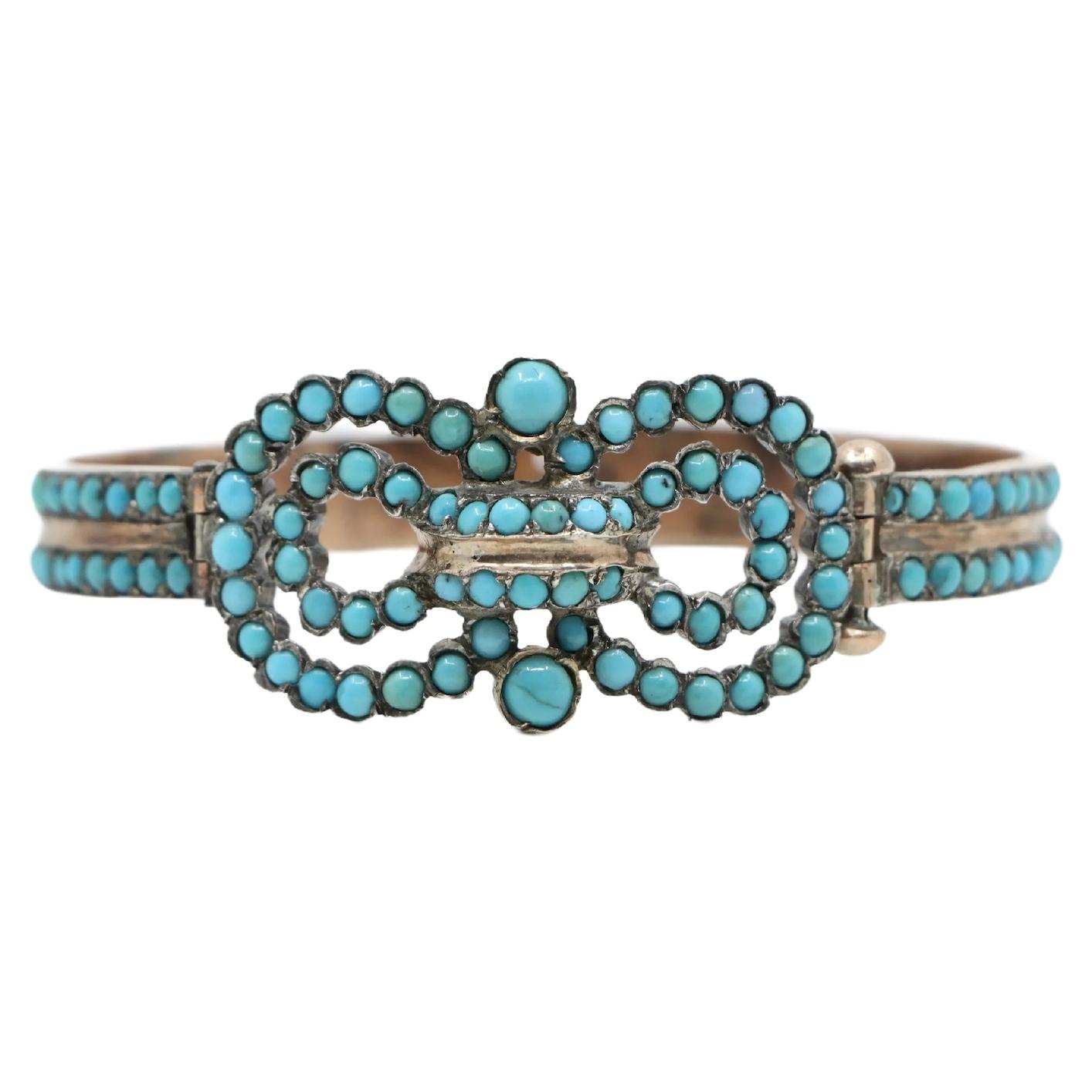 Antique 14K Gold Turquoise Bracelet