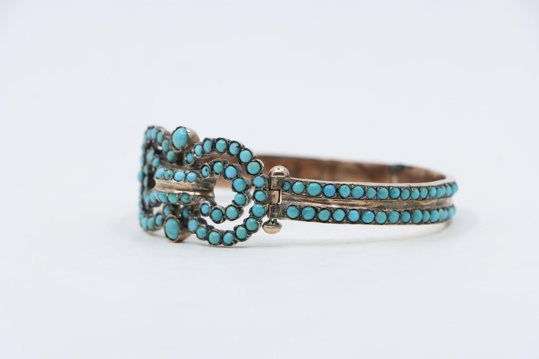 Antique 14K Gold Turquoise Bracelet