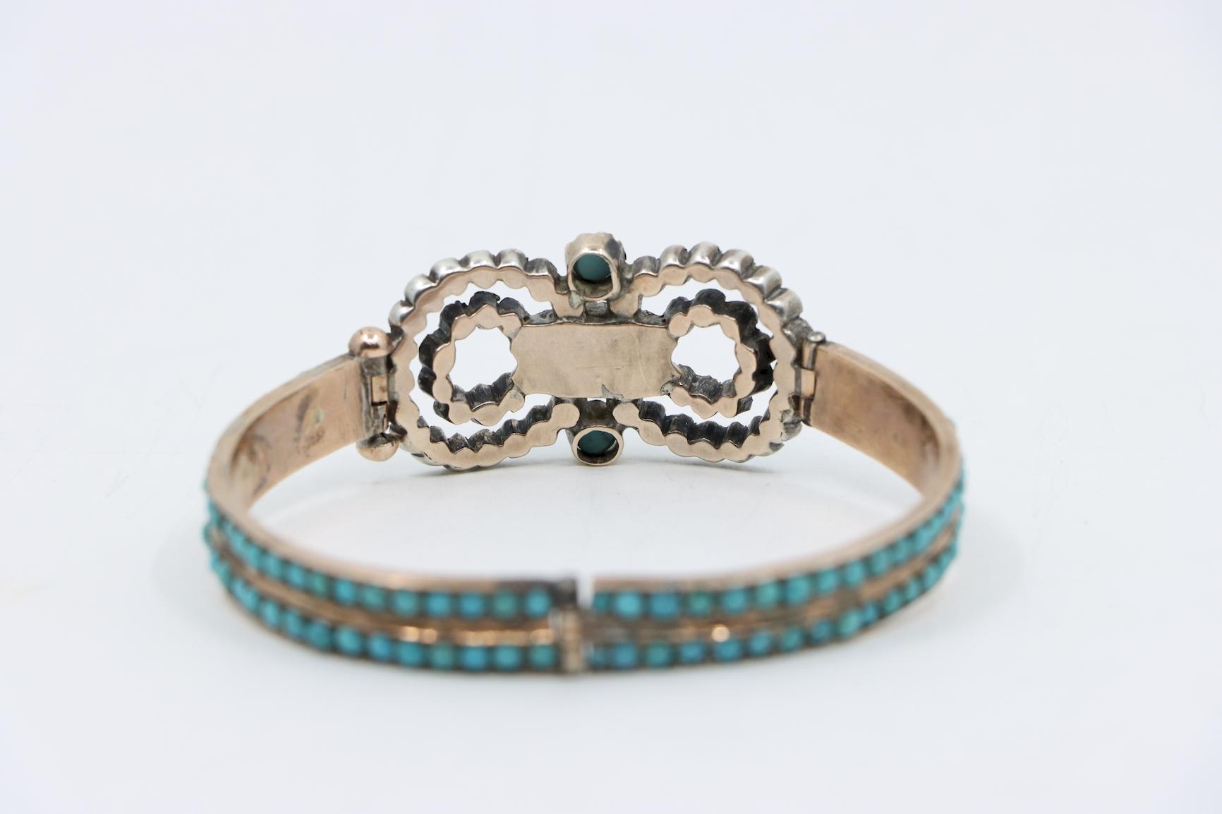 Antique 14K Gold Turquoise Bracelet