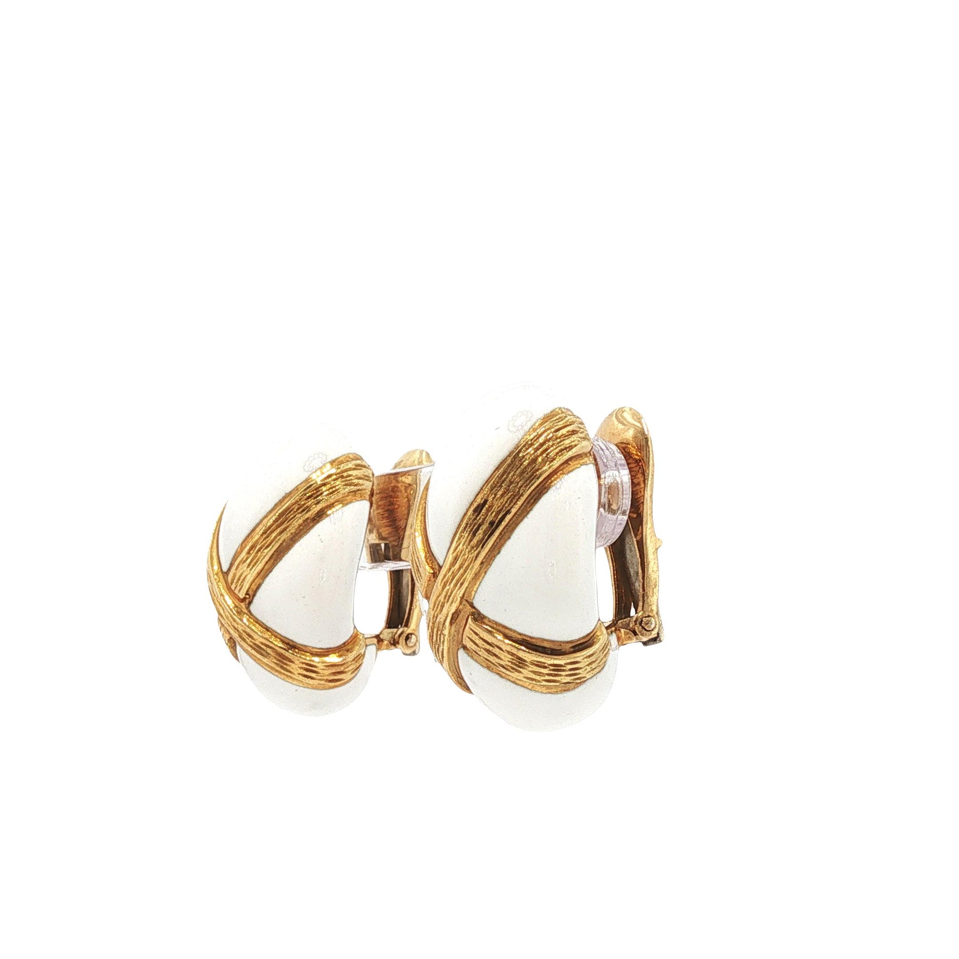 DAVID WEBB 18K GOLD ENAMEL EARRINGS