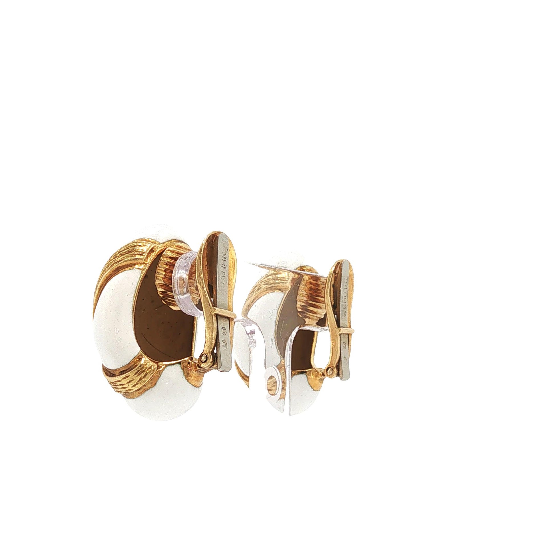DAVID WEBB 18K GOLD ENAMEL EARRINGS