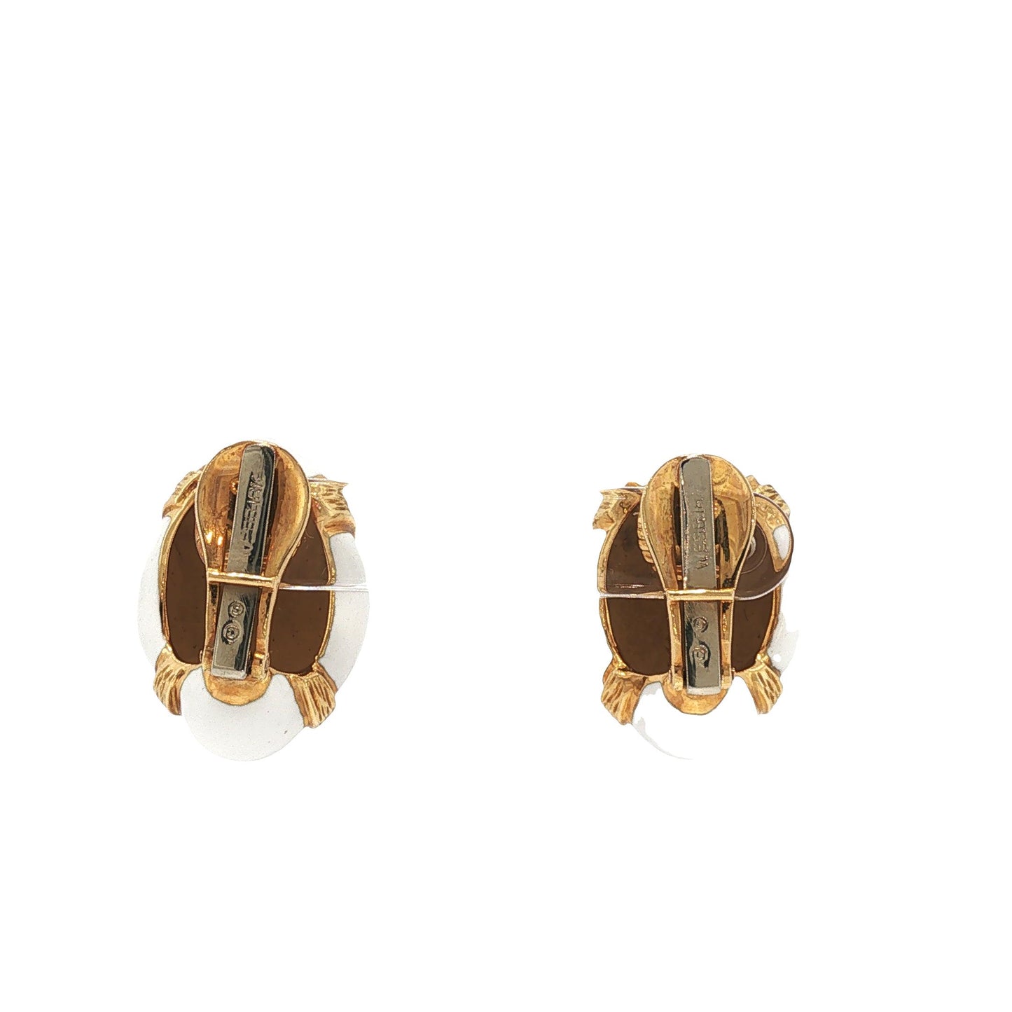 DAVID WEBB 18K GOLD ENAMEL EARRINGS
