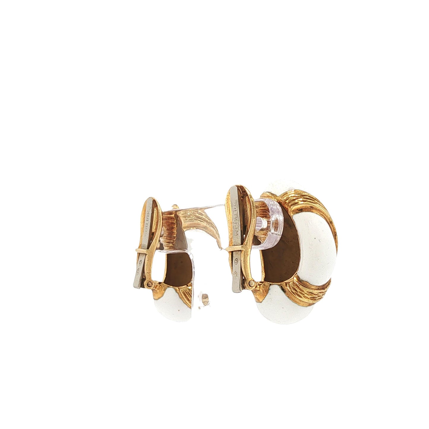 DAVID WEBB 18K GOLD ENAMEL EARRINGS