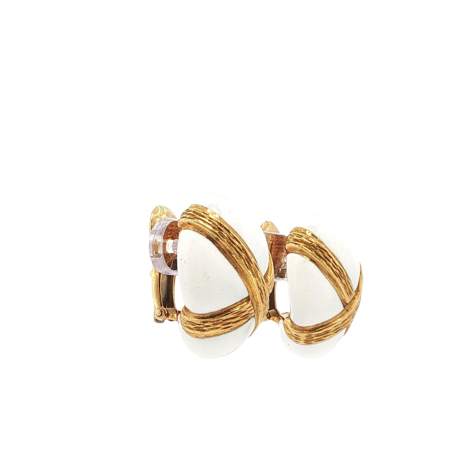 DAVID WEBB 18K GOLD ENAMEL EARRINGS