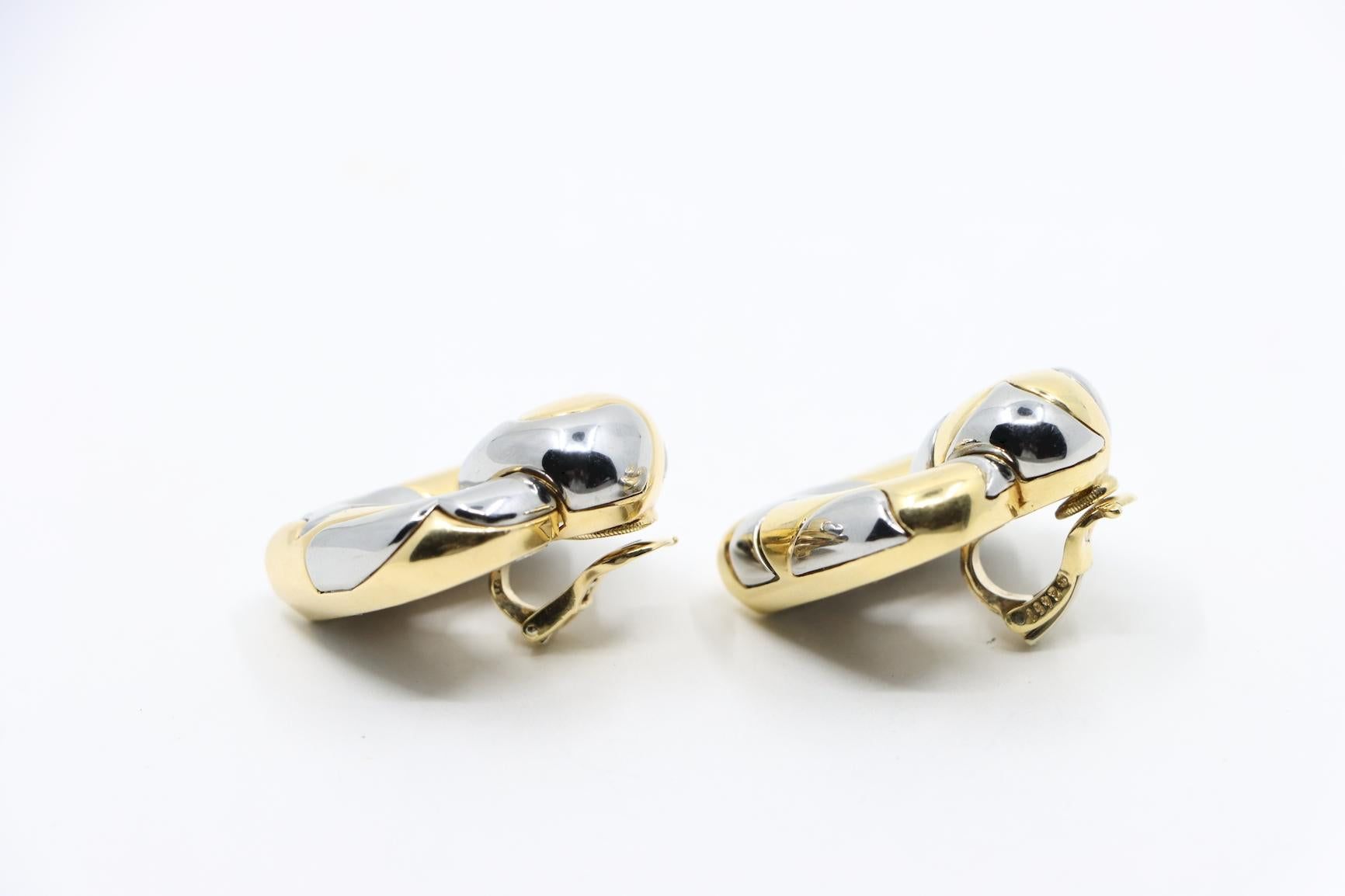 Marina Bulgari 18K Gold & Sterling Silver Heart Earrings