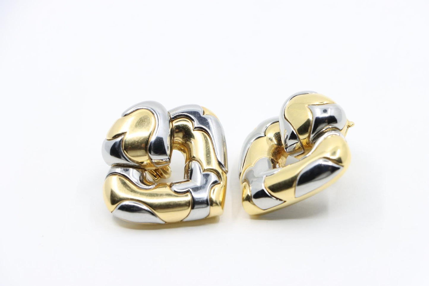 Marina Bulgari 18K Gold & Sterling Silver Heart Earrings