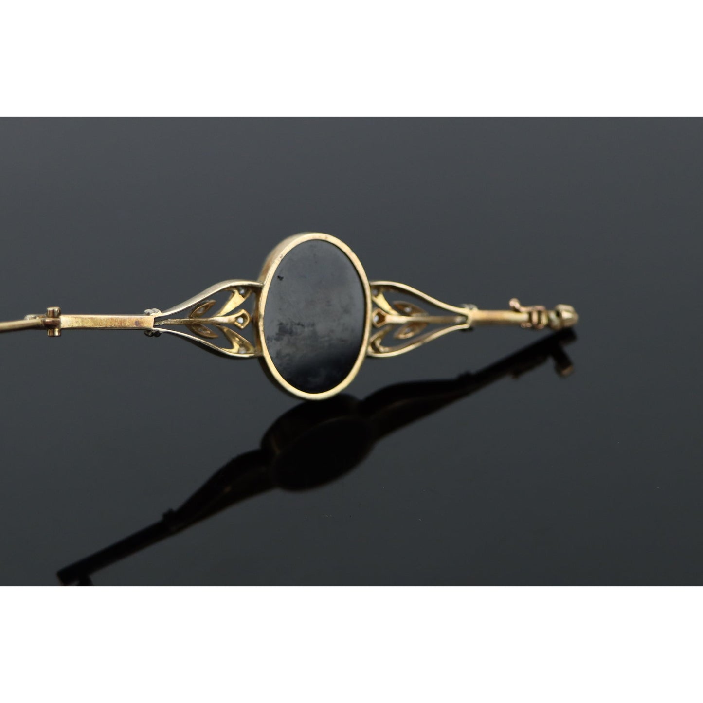 Gold & Silver Opal Brooch Pin