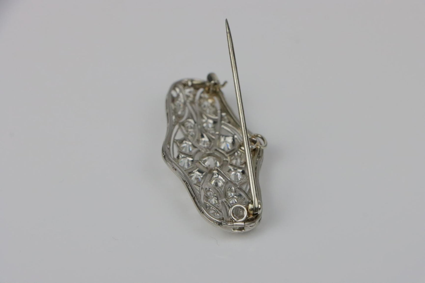 Mid-Century Diamond Pendant Brooch Pendant