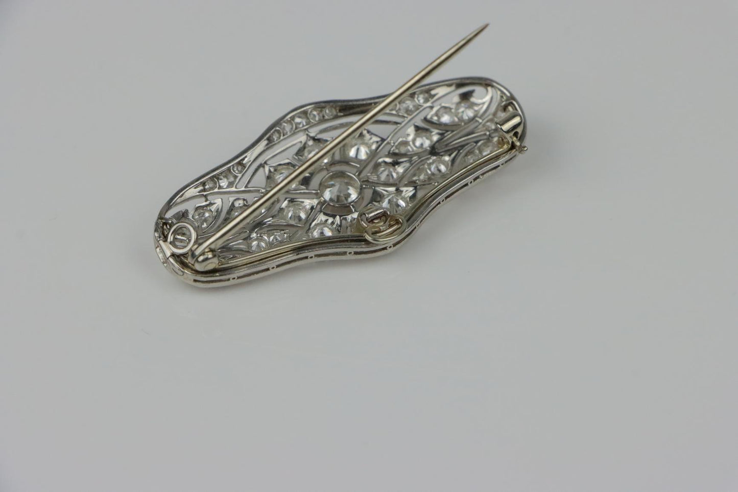 Mid-Century Diamond Pendant Brooch Pendant