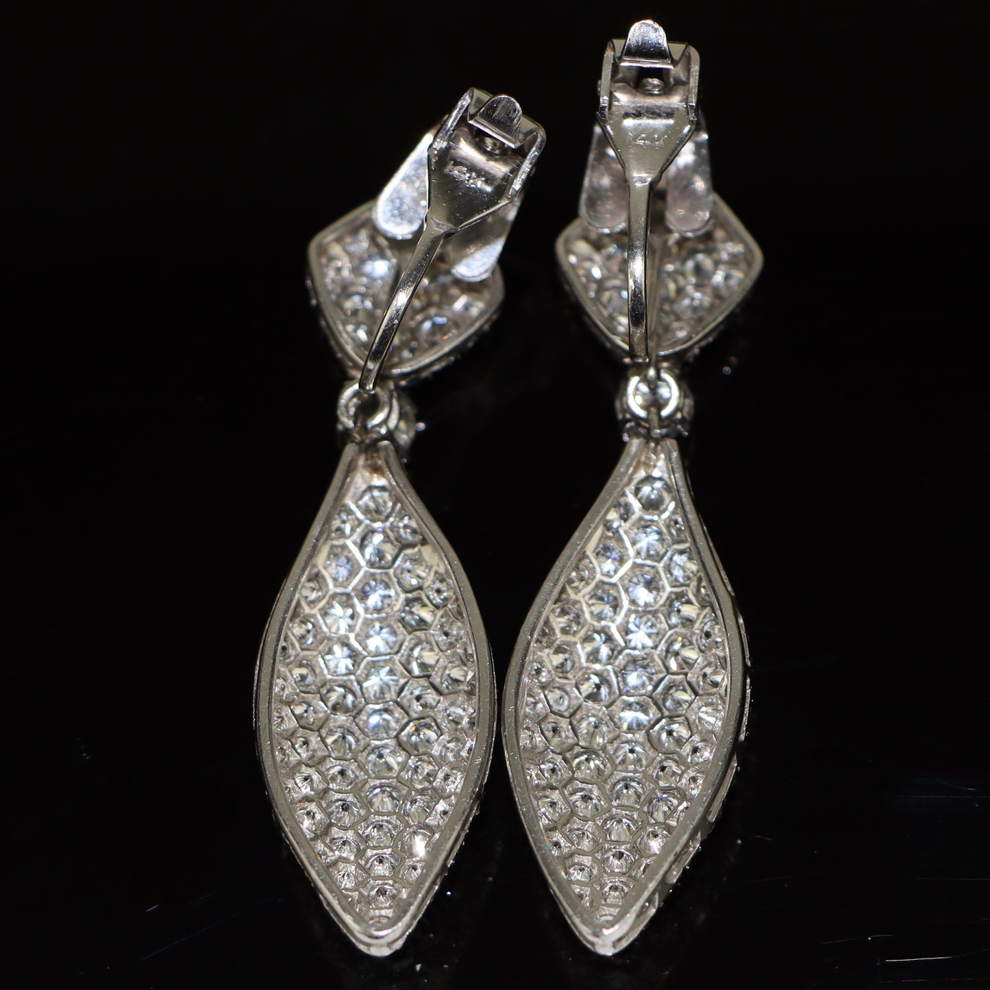 Platinum and Gold Diamond Earrings