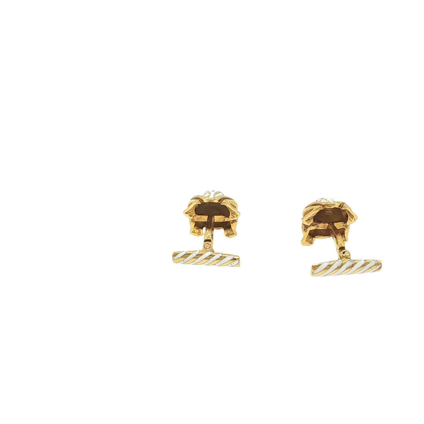 Vintage David Webb 18K Gold Enamel Frog Cufflinks