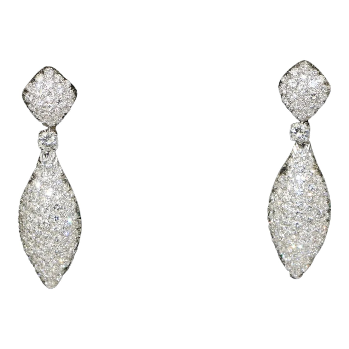 Platinum and Gold Diamond Earrings