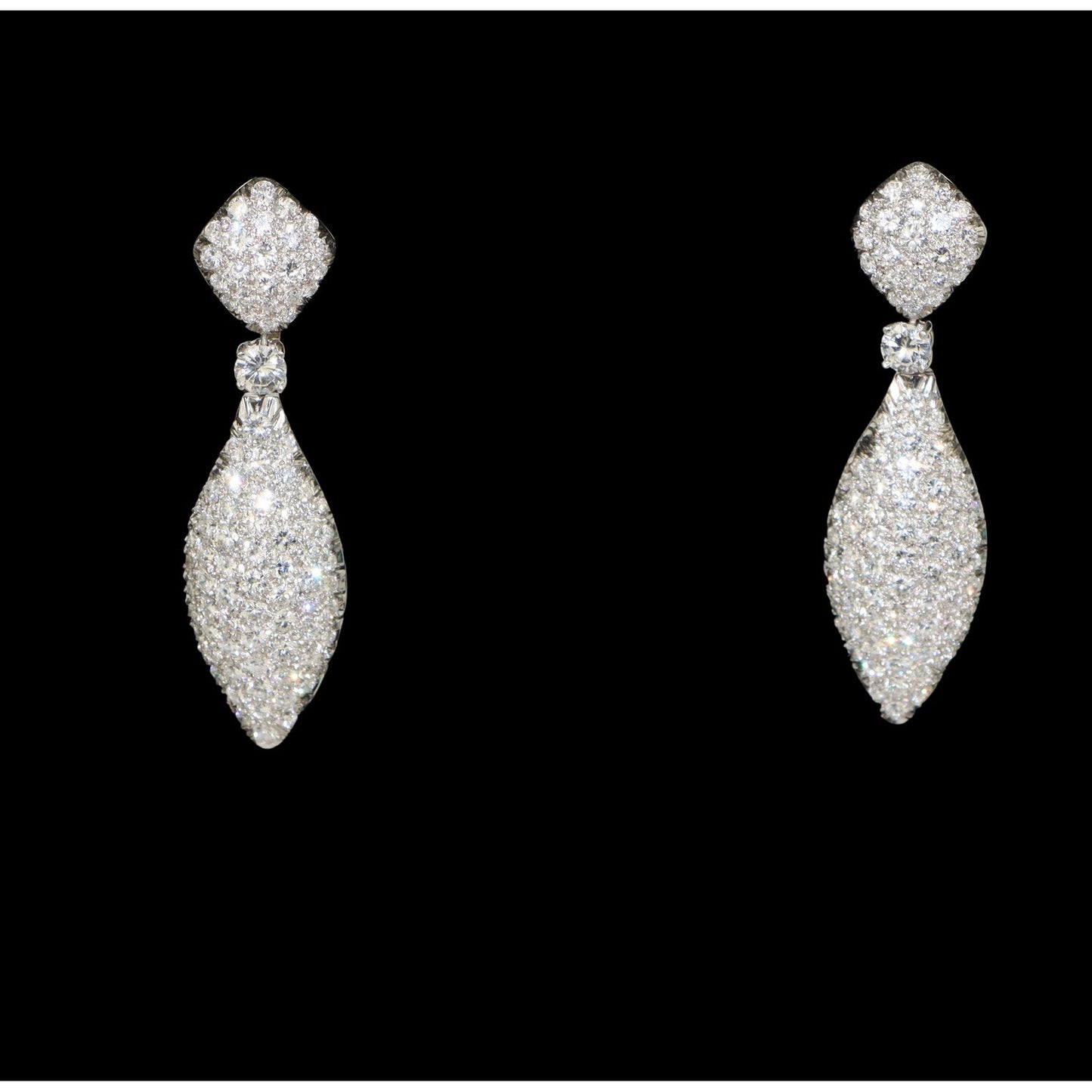 Platinum and Gold Diamond Earrings