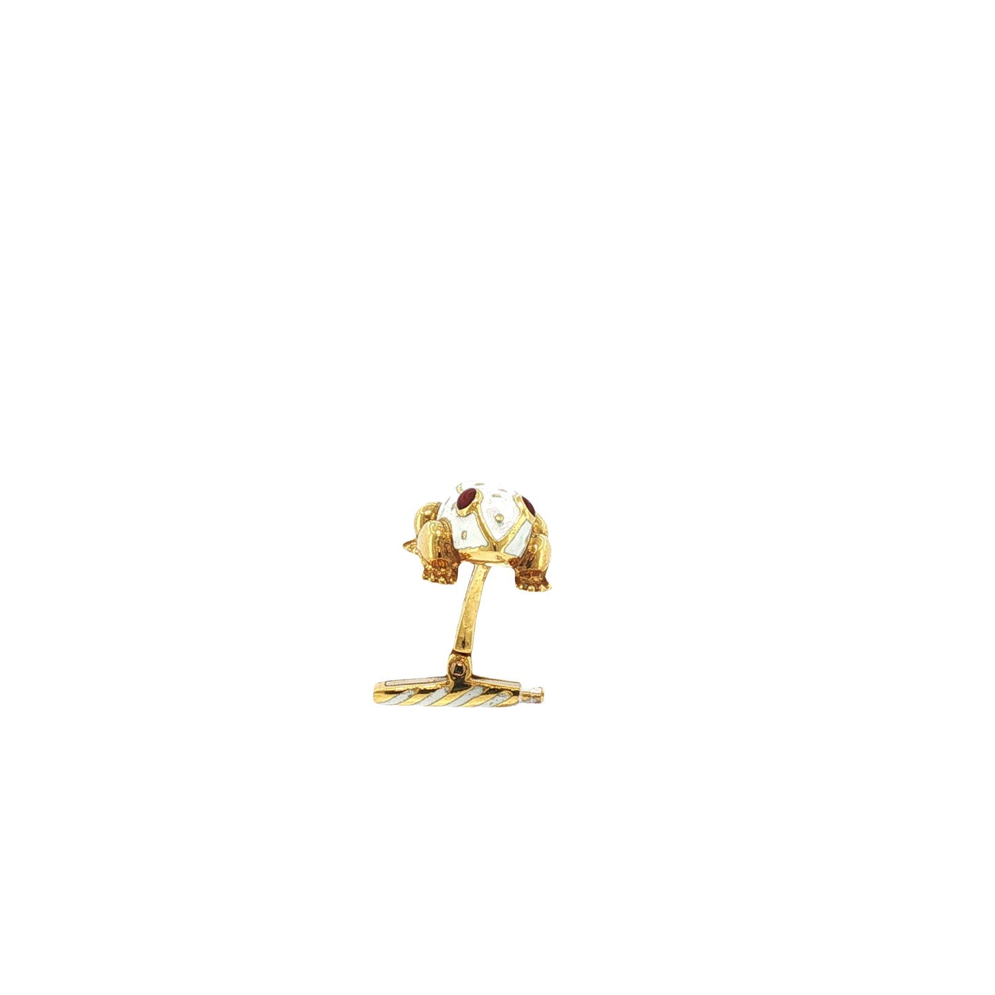 Vintage David Webb 18K Gold Enamel Frog Cufflinks