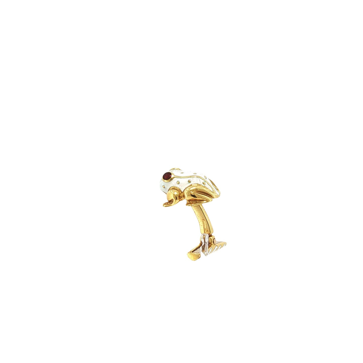 Vintage David Webb 18K Gold Enamel Frog Cufflinks