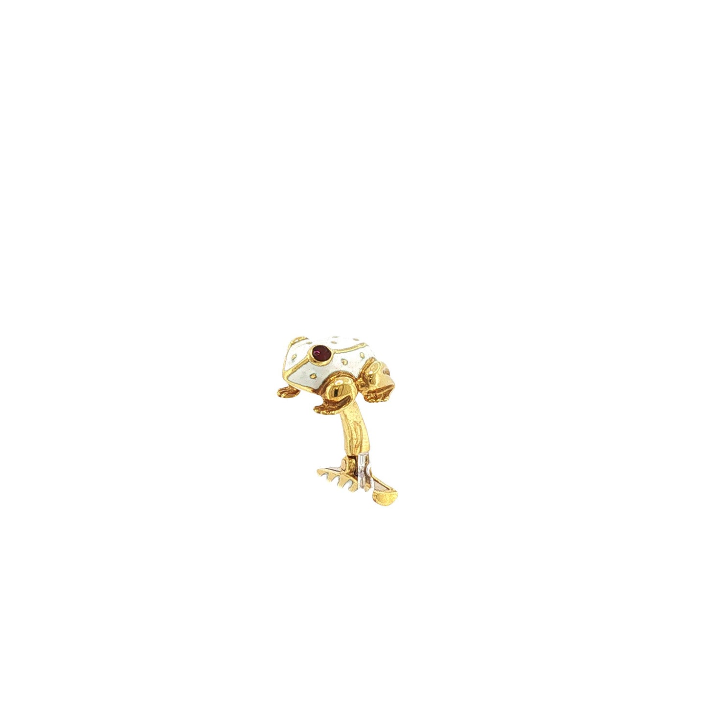 Vintage David Webb 18K Gold Enamel Frog Cufflinks