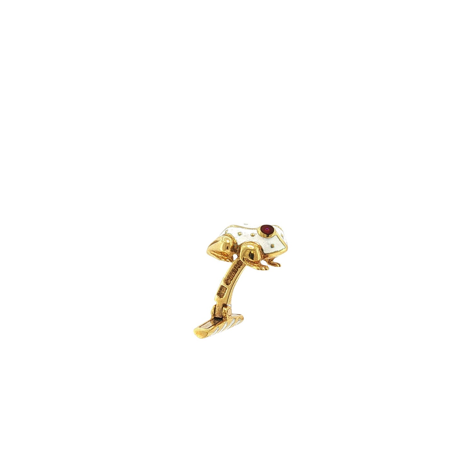 Vintage David Webb 18K Gold Enamel Frog Cufflinks