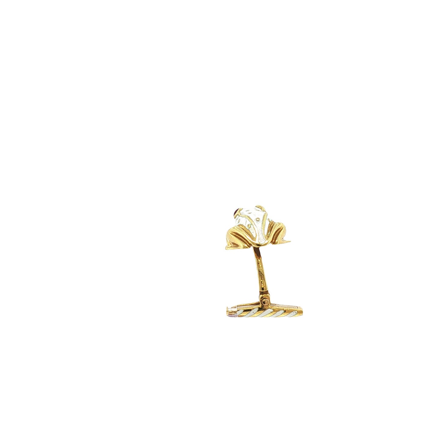 Vintage David Webb 18K Gold Enamel Frog Cufflinks
