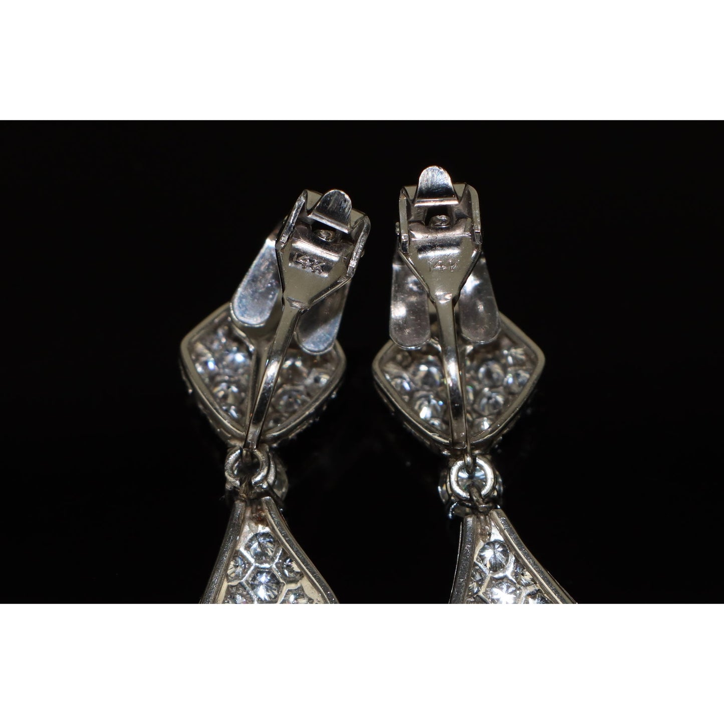 Platinum and Gold Diamond Earrings