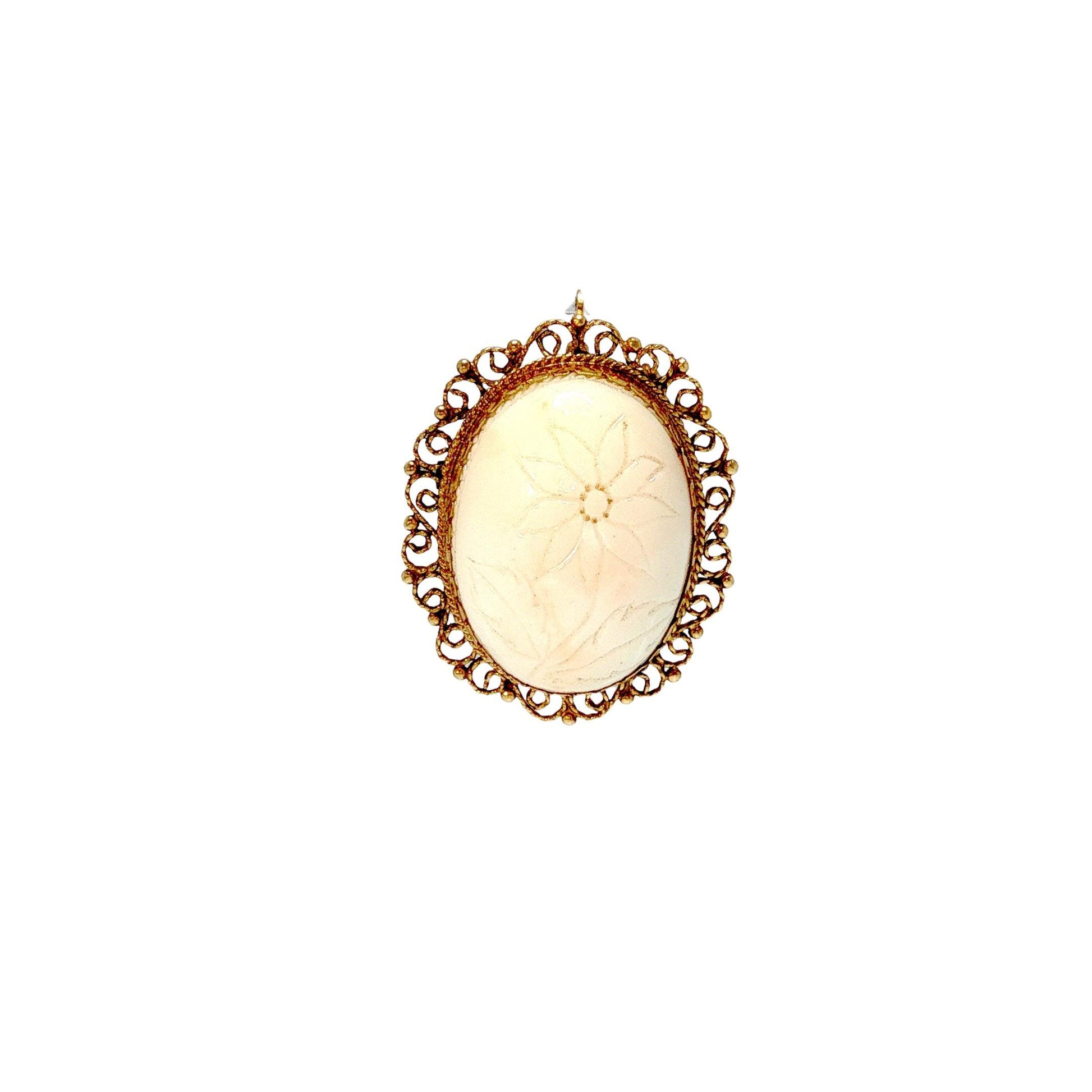 14K Coral Pendant