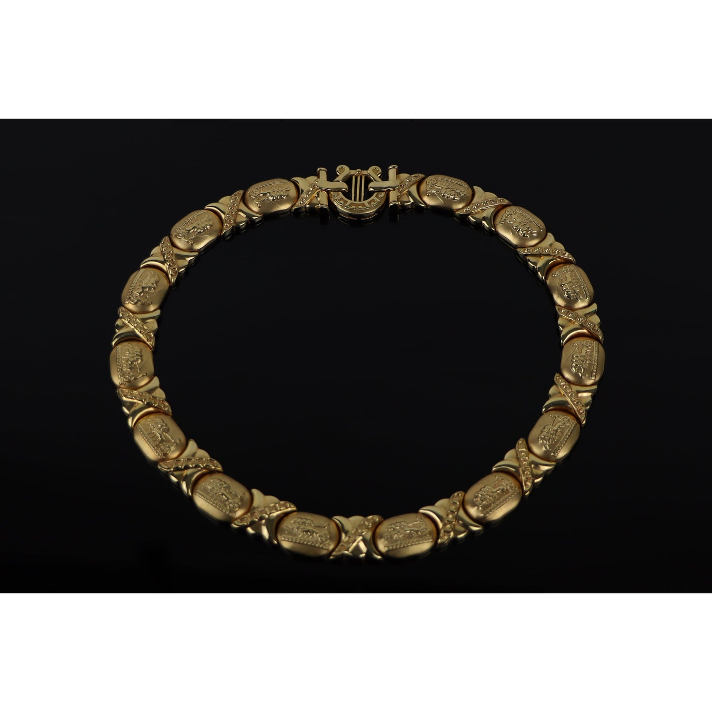 Vintage 14K Gold Motif Collar Necklace