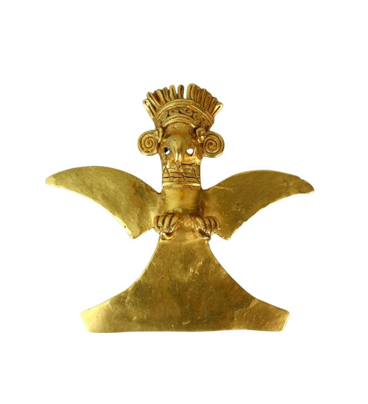 24K Gold Pre Colombia Eagle Pendant