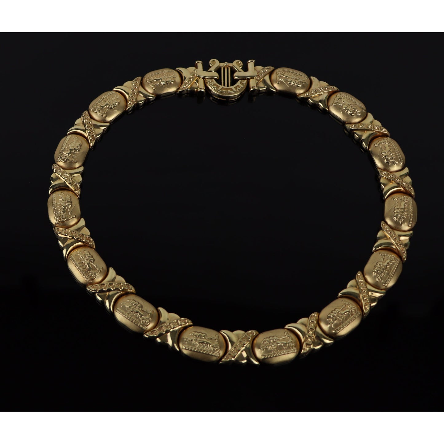 Vintage 14K Gold Motif Collar Necklace