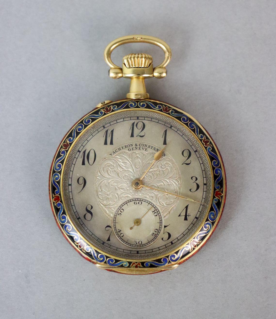 18K Gold Vacheron & Constantin Geneve Enamel Pocket Watch