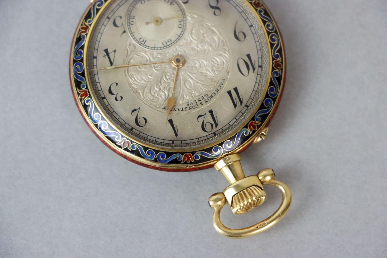 18K Gold Vacheron & Constantin Geneve Enamel Pocket Watch