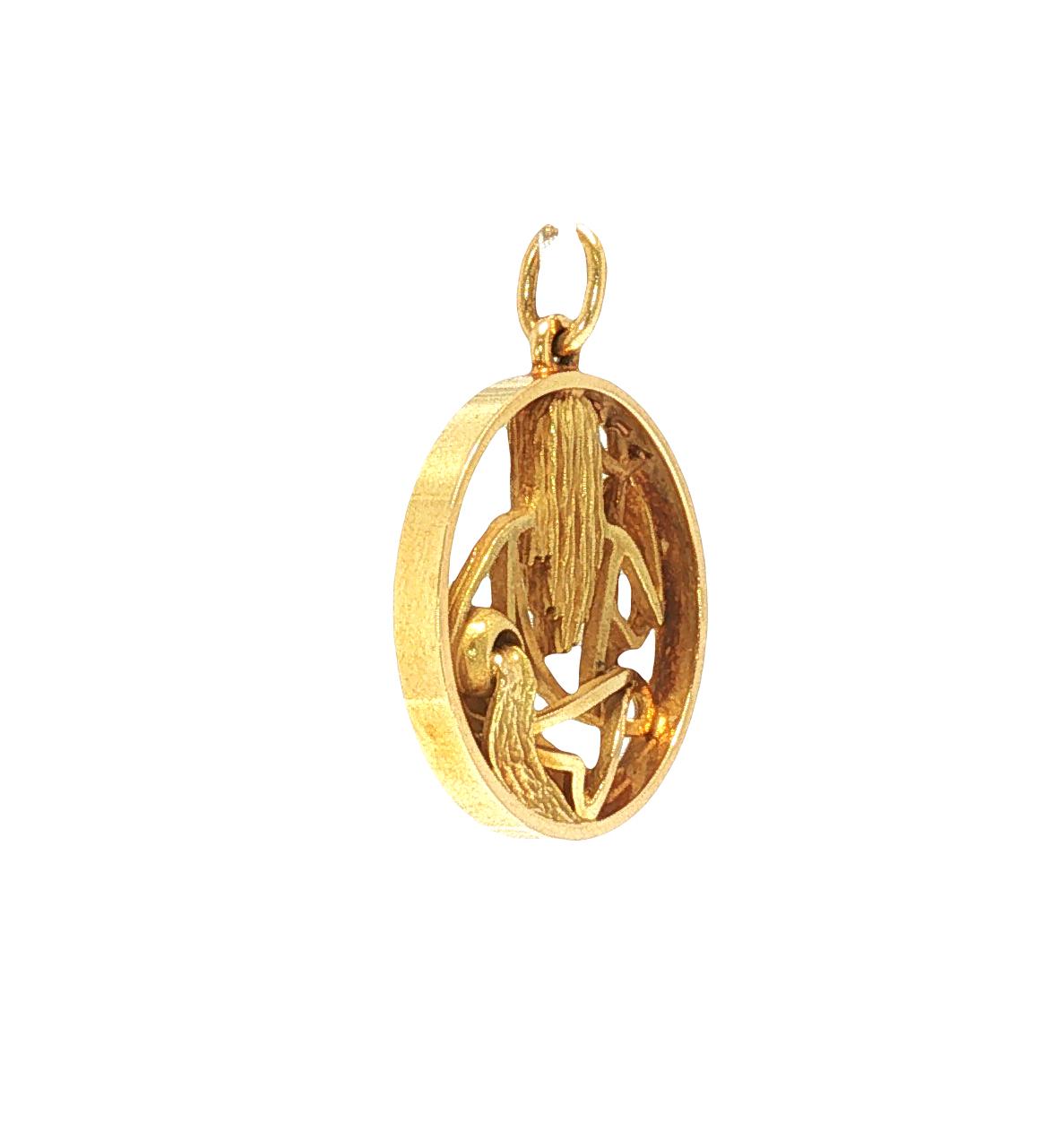 Vintage Gubelin Swiss 18K Gold Poseidon Pendant