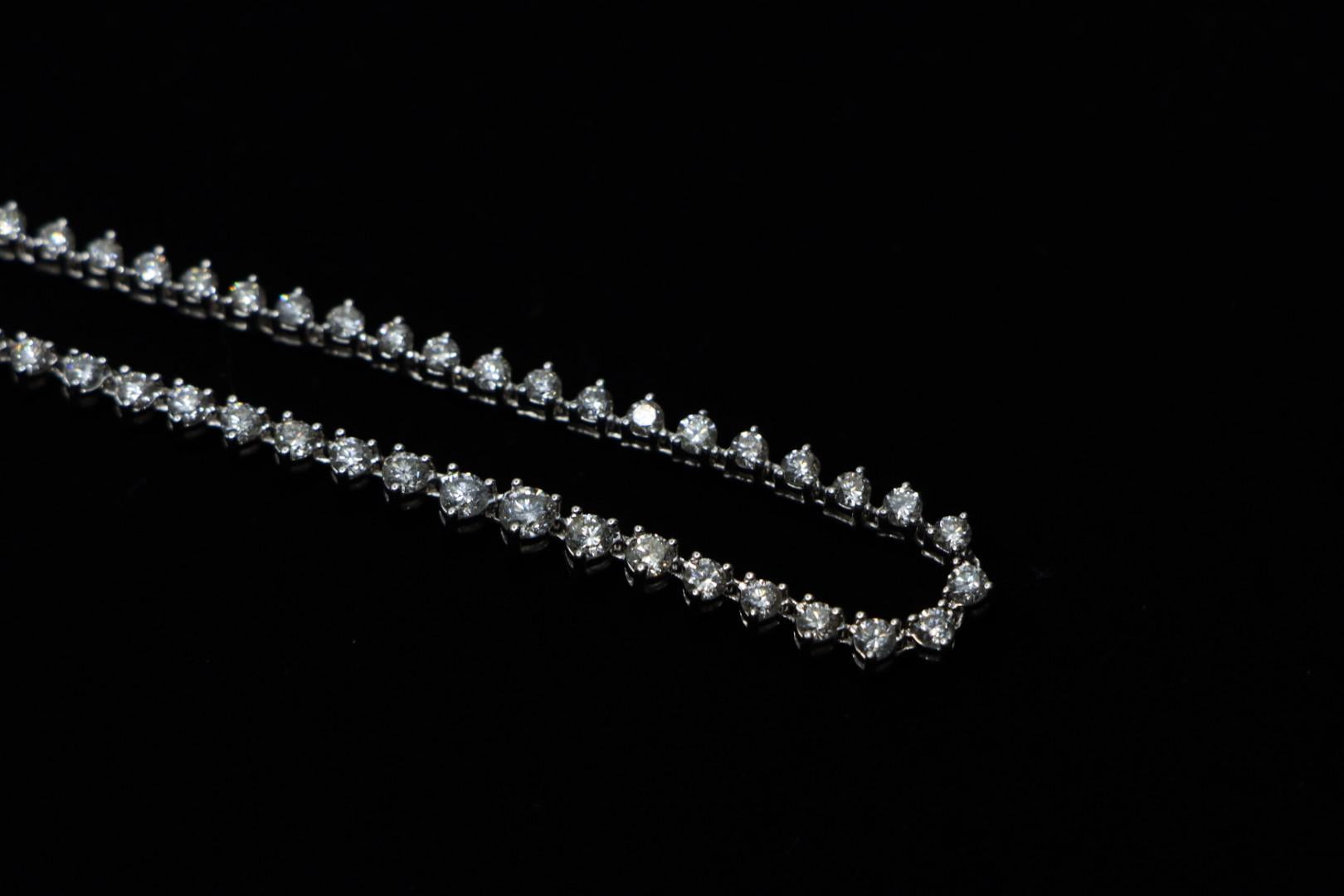 14K White Gold Diamond Necklace