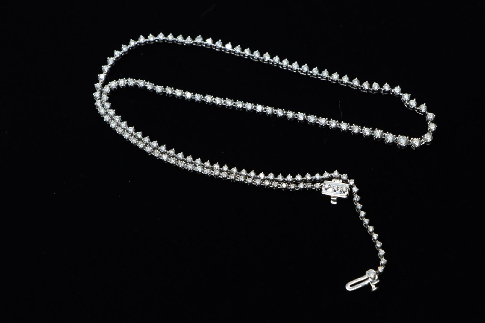 14K White Gold Diamond Necklace